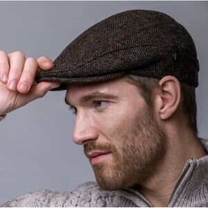 Mucros Weavers Size M Irish Tweed Trinity Flat Cap 100% Wool Touring Newsboy Hat